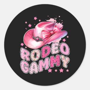 Adesivo Redondo Família do 1º Aniversário da Vovó Rodeio Cowgirl R