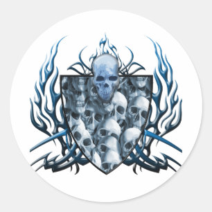 Adesivo Redondo Família do crânio