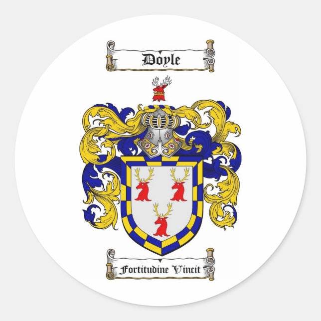 ADESIVO REDONDO FAMÍLIA DOYLE CREST - CASACO DOYLE DE ARMAS (Frente)