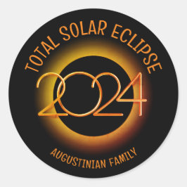 Adesivo Redondo Família ECLIPSE SOLAR TOTAL 2024 Personalizada