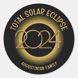 Adesivo Redondo Família ECLIPSE SOLAR TOTAL 2024 Personalizada