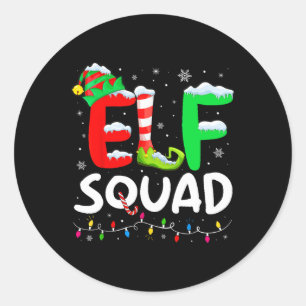 Adesivo Redondo Família Elf Coincidência de Natal Pijama Xmas Squ 