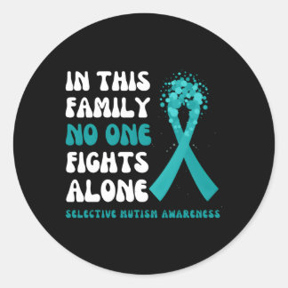 Adesivo Redondo Família Esperança Teal de Fita de Fita de Mutismo 