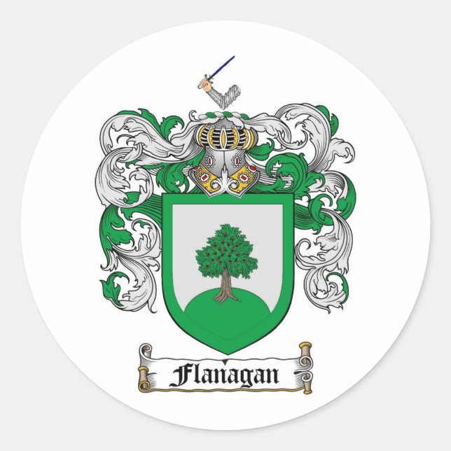 ADESIVO REDONDO FAMÍLIA FLANAGAN CREST - CASACO FLANAGAN DE ARMAS (Frente)