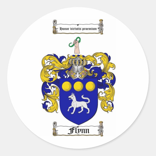 ADESIVO REDONDO FAMÍLIA FLYNN CREST - CASACO FLYNN DE ARMAS (Frente)