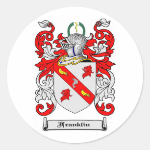 ADESIVO REDONDO FAMÍLIA FRANKLIN CREST - CASACO DE ARMAS FRANKLIN