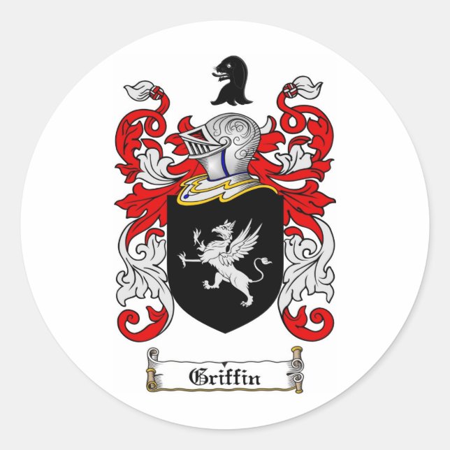 ADESIVO REDONDO FAMÍLIA GRIFFIN CREST - CASACO GRIFFIN DE ARMAS (Frente)