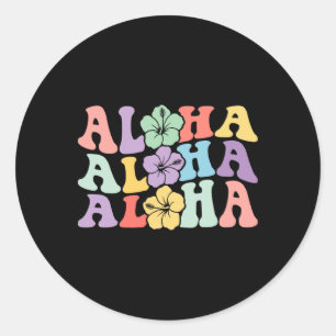 Adesivo Redondo Família Havaiana de Mulheres Aloha Vacinação Hibis