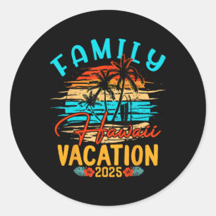 Adesivo Redondo Família Hawaii Férias 2025 - Família Memórias do F