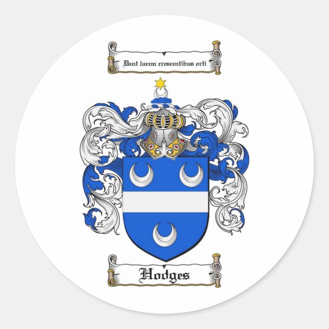 ADESIVO REDONDO FAMÍLIA HODGES CREST - HODGES CASACO DE ARMAS (Frente)