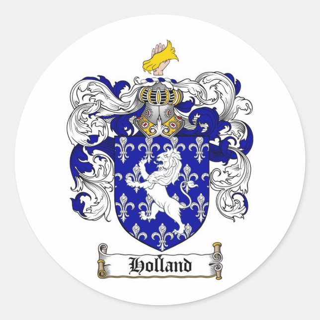 ADESIVO REDONDO FAMÍLIA HOLLAND CREST - HOLLAND CASACO ARMS (Frente)