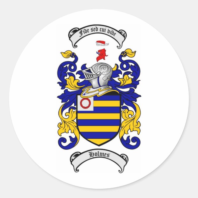 ADESIVO REDONDO FAMÍLIA HOLMES CREST - HOLMES CASACO DE ARMAS (Frente)