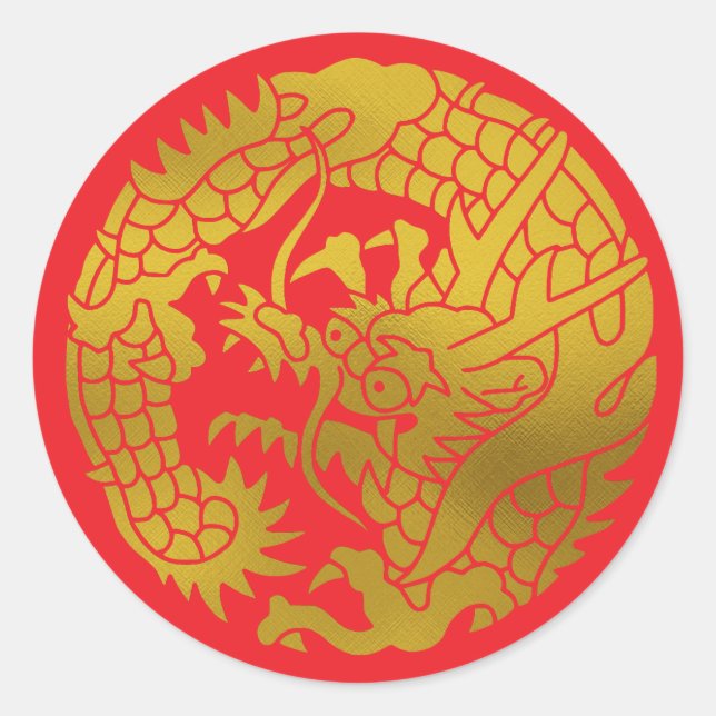 Adesivo Redondo Família Japonesa Crest-Dragon (Frente)
