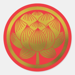 Adesivo Redondo Família Japonesa Crest-Lotus