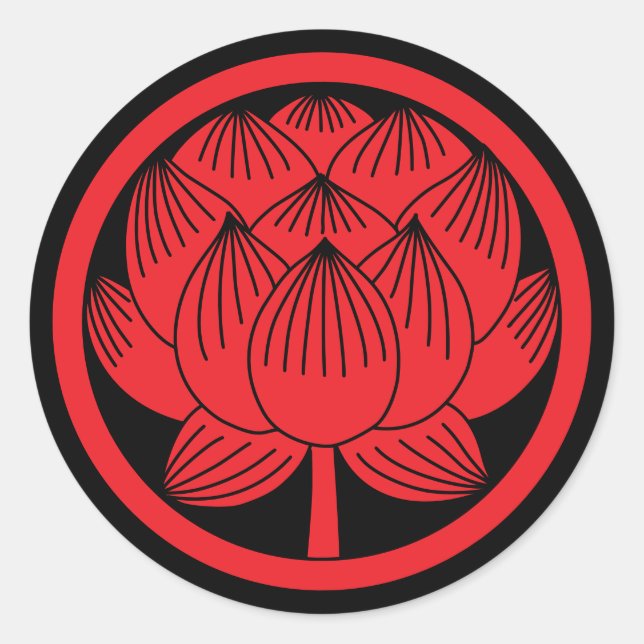 Adesivo Redondo Família Japonesa Crest-Lotus (Frente)