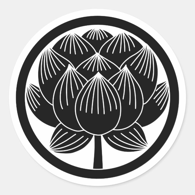 Adesivo Redondo Família Japonesa Crest-Lotus (Frente)