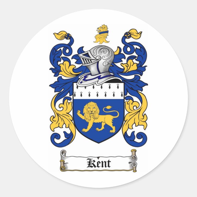 ADESIVO REDONDO FAMÍLIA KENT CREST - CASACO DE ARMAS KENT (Frente)