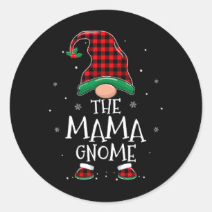 Adesivo Redondo Família Mama Gnomo Xmas Correspondendo ao Natal da