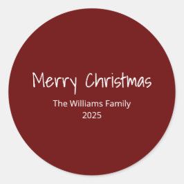 Adesivo Redondo Família Moderna Simples Boho Vermelho Natal