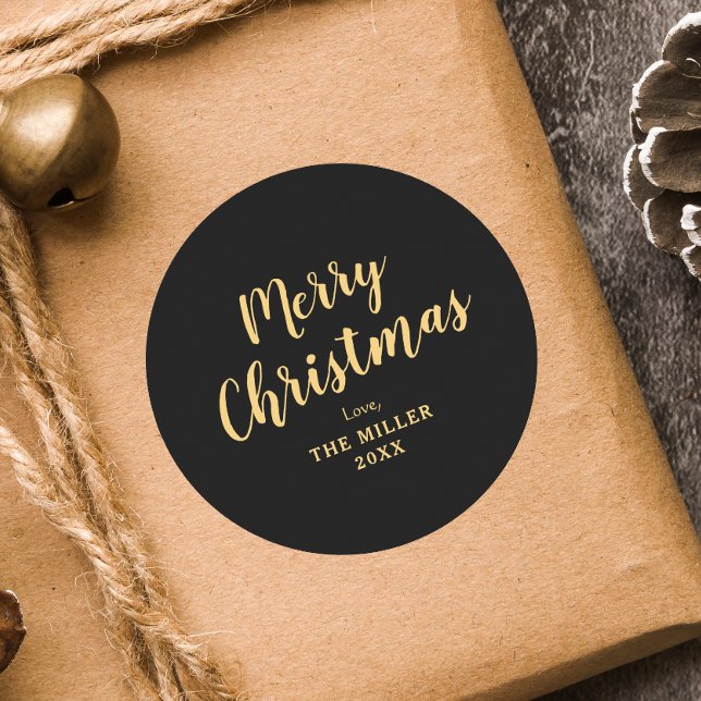 Adesivo Redondo Família Negra Branca de Natal Moderna (Criador carregado)