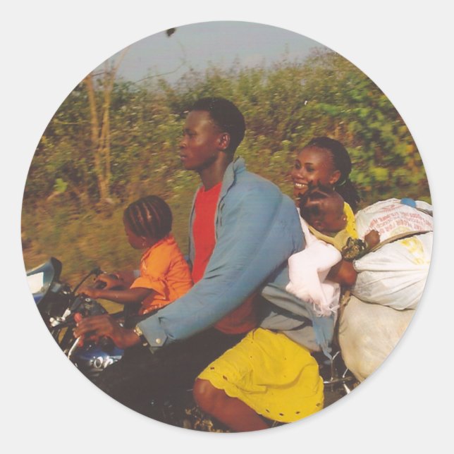 Adesivo Redondo Família nigeriana (Frente)