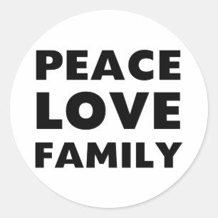 Adesivo Redondo Família Peace Love