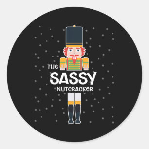 Adesivo Redondo Família Sy Nutcracker Correspondendo Engraçado Pre