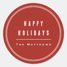 Adesivo Redondo Família Vermelha Moderna Minimalista