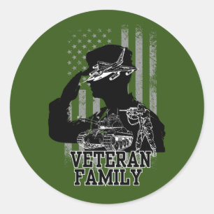 Adesivo Redondo Família Veteran