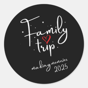 Adesivo Redondo Família Vibes 2025 Fazer de Férias de Reunião da F