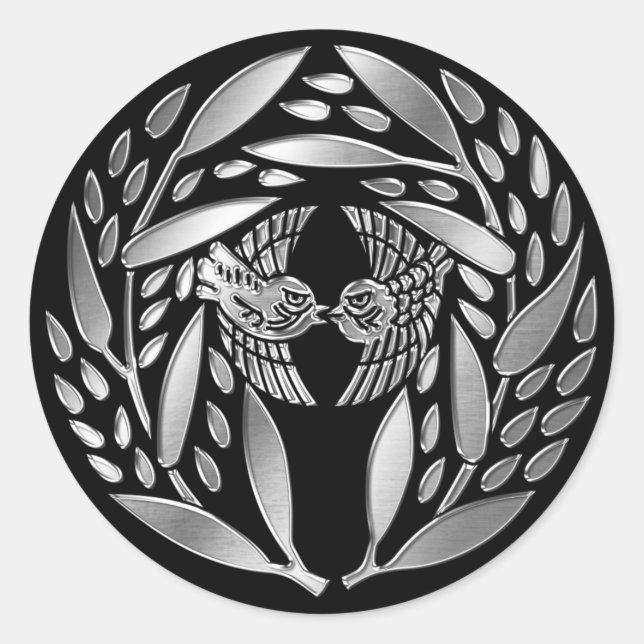 Adesivo Redondo Família Yagyu Kamon Silver Chrome (Frente)