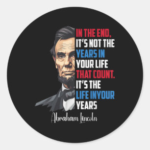 Adesivo Redondo Familiar Abraham Lincoln - Citação Inspiracional W