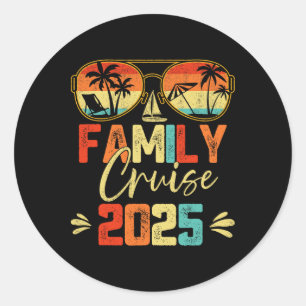Adesivo Redondo Familiar Cruise 2025 Férias de Verão em Matança de