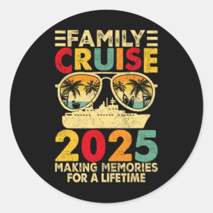 Adesivo Redondo Familiar Cruise 2025 Matching Family Tee Summer Va