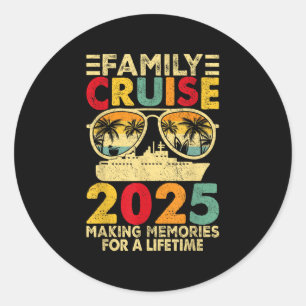 Adesivo Redondo Familiar Cruise 2025 Matching Family Tee Summer Va