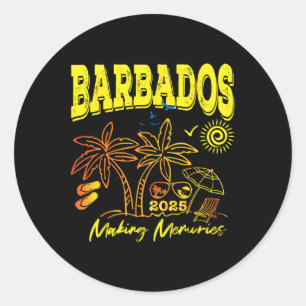 Adesivo Redondo Famílias de Barbados Cruise Vacation 2025 Trip Fri