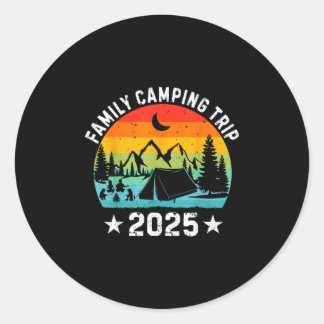 Adesivo Redondo Family Camping Trip 2025 Matching Crew Summer Vaca