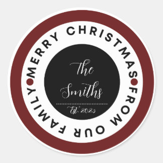 Adesivo Redondo Family Christmas