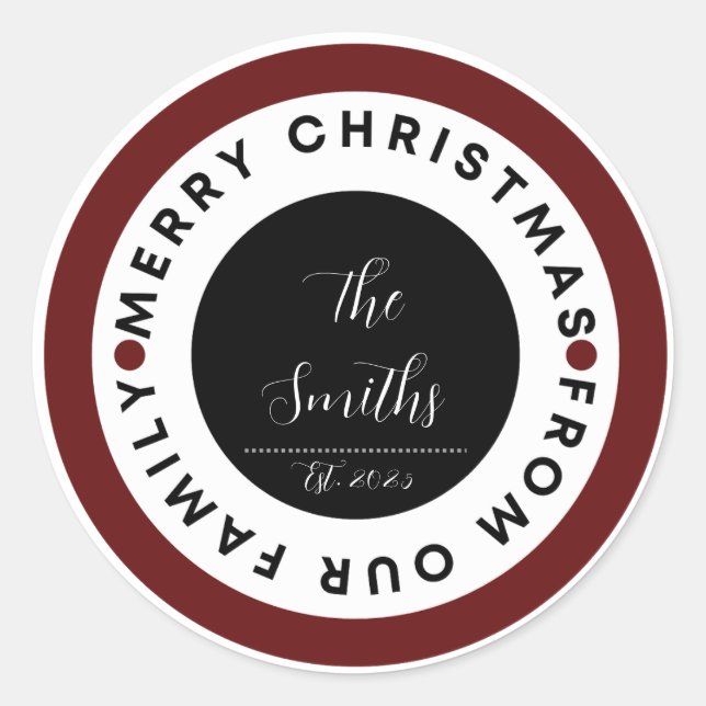 Adesivo Redondo Family Christmas (Frente)