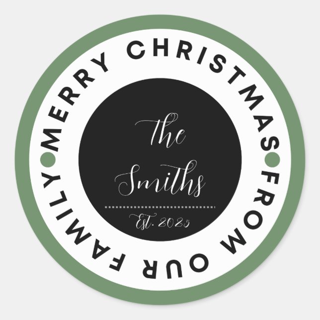 Adesivo Redondo Family Christmas (Frente)