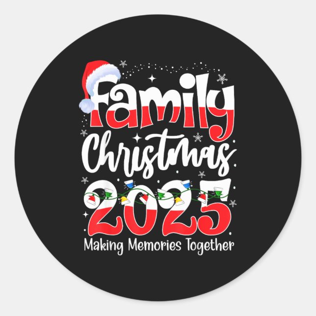 Adesivo Redondo Family Christmas 2025 Matching Family Christmas 20 (Frente)