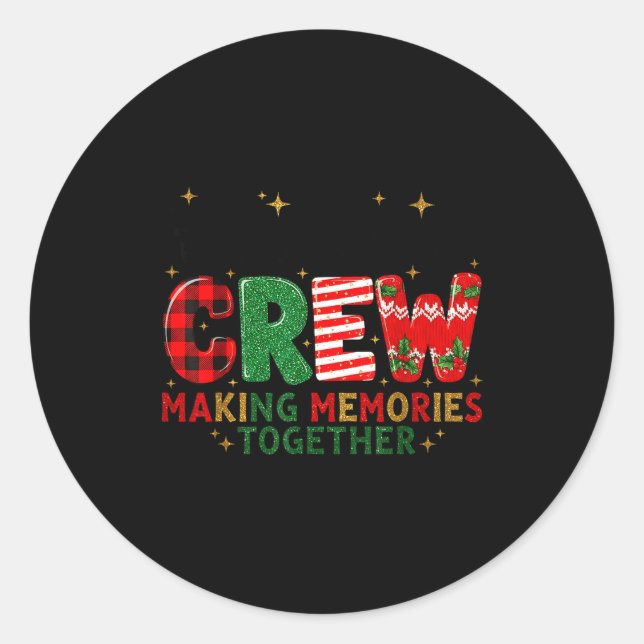 Adesivo Redondo Family Christmas 2025 Matching Outfit Xmas Squad S (Frente)