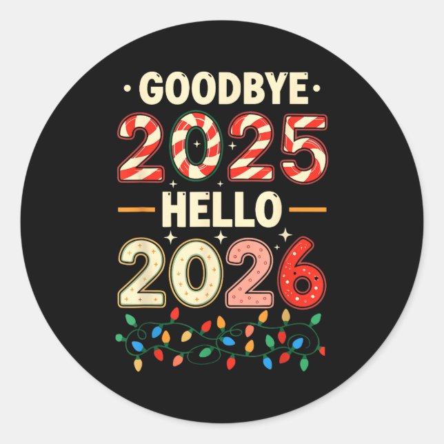 Adesivo Redondo Family Christmas Shirts Matching 2025, Funny Nye H (Frente)