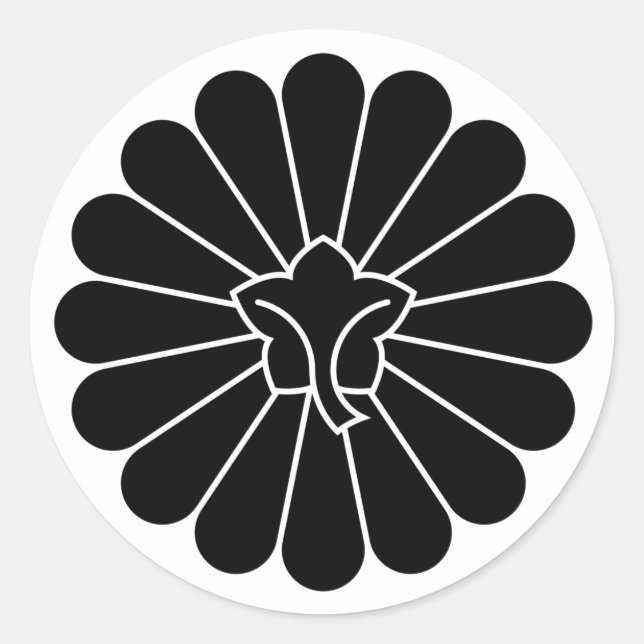 Adesivo Redondo [Family Crests] back-side 16 petals chrysanthemum (Frente)