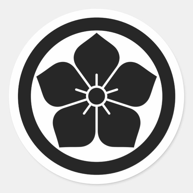 Adesivo Redondo [Family Crests] Kikyo flower inside a circle (Frente)