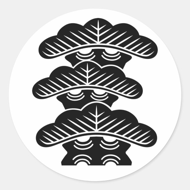 Adesivo Redondo [Family Crests] Left-aligned 3tiered pine trees (Frente)