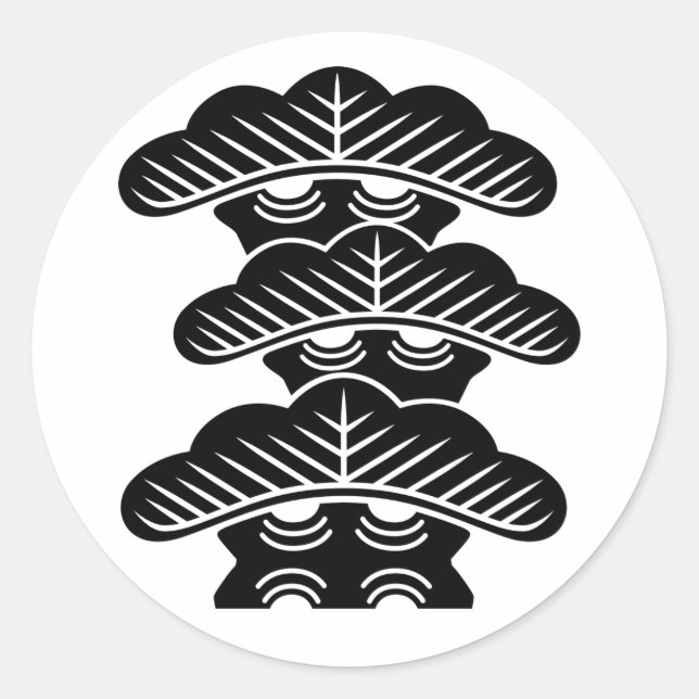 Adesivo Redondo [Family Crests] Right-aligned 3tiered pine trees (Frente)