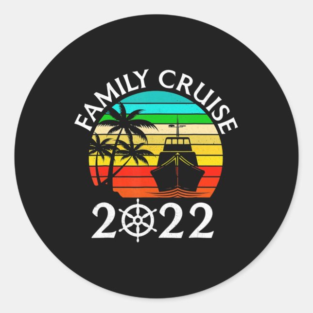 Adesivo Redondo Family Cruise 2022 Cruise Family Matching Group S (Frente)