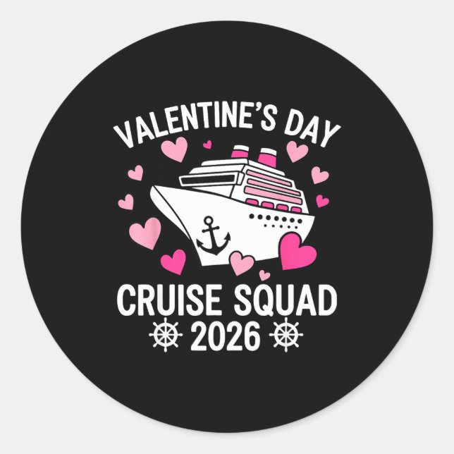 Adesivo Redondo Family Matching Valentines Day Cruise 2026 Husband (Frente)