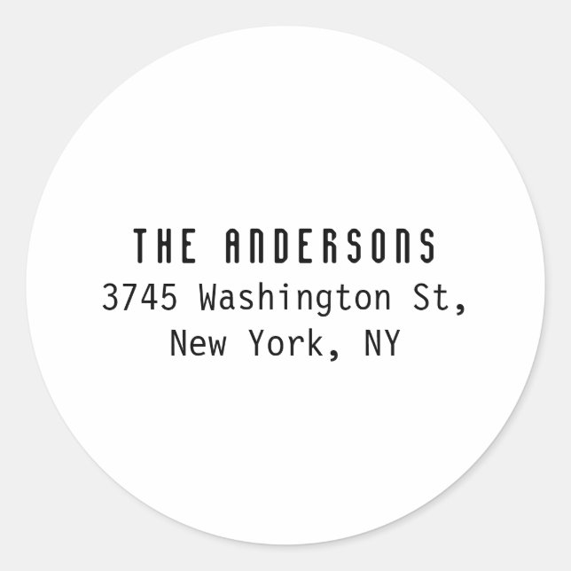 Adesivo Redondo Family Name Modern Plain Professional Black White (Frente)